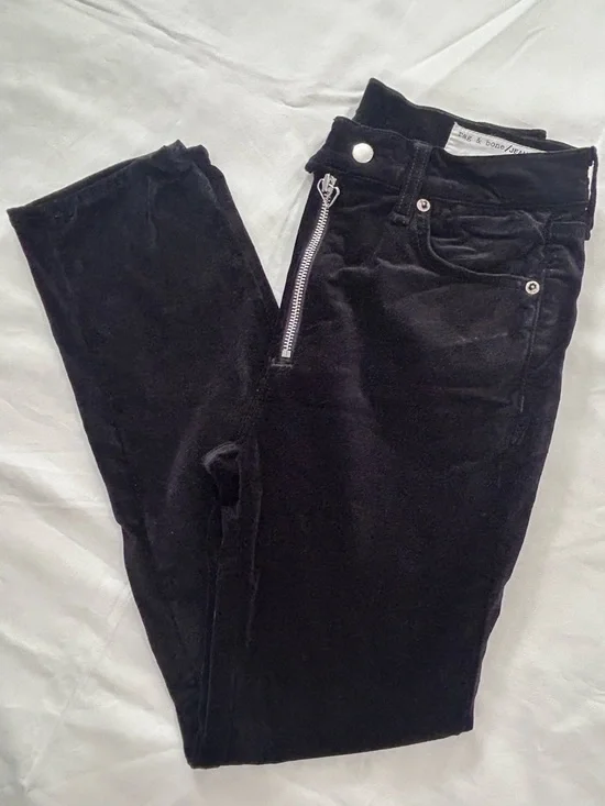 Rag & Bone Black Dojo Velvet Pant 27 - Picture 15 of 16